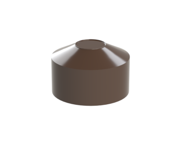 Vnější krytka kulatá ø 51 mm, plastová PE, hnědá