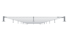 Set pro fasádní lankovou stěnu, rozměr: 3.0x25m, odsazení od stěny: 150 mm, Nerez - kombinace AISI 304 a 316. Obsahuje potřebné množství komponentů