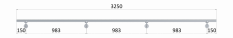 Led madlo 3250mm /broušená nerez K320 /AISI304 (set: 4ks úchyt, madlo ø 42.4mm s ukončením a hliníkový profil na led pás)