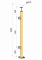 Dřevěný sloup, vrchní kotvení, výplň: sklo, levý, vrch pevný (40x40mm), materiál: buk, broušený povrch s nátěrem BORI (bezbarvý)