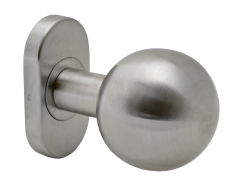 Koule ke kličce s oválnou rozetou, otočná, pravá, bal.: 1 ks, broušená nerez K320 /AISI304