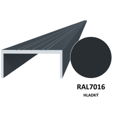 Poškodený U profil 50x22mm, L-6000mm, s povrchovou úpravou RAL7016