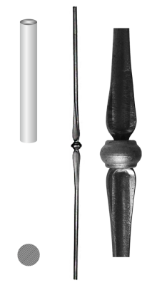 Tyč kovaná L = 900 mm, profil ø 12 mm