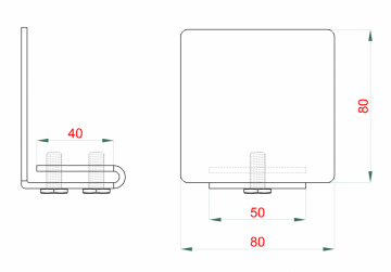 Pozinkovaná záslepka pro C-profil 80x80x5 mm samonosné brány