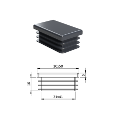 Krytka plastová 30 x 50 mm