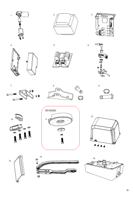 041A0283 kryt koncového dorazu, nastavitelný, se šroubem