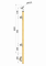 Dřevěný sloup, boční kotvení, výplň: sklo, levý, vrch nastavitelný (ø42 mm), materiál: buk, broušený povrch bez nátěru