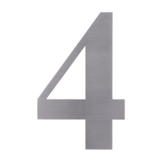 Číslo domovní 4, (156x1.5mm), s 3M páskou, broušená nerez K320/AISI 304