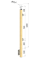 Dřevěný sloup, boční kotvení, výplň: sklo, koncový, pravý, vrch nastavitelný (40x40mm), materiál: buk, broušený povrch bez nátěru