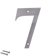 Číslo domovní 7, (127x1.5mm), s dírami, broušená nerez K320 / AISI 304