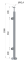 Nerezový sloup, vrchní kotvení, výplň: sklo, levý, vrch pevný (ø42,4x2 mm), broušená nerez K320 / AISI304