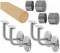 Madlo drevené (3000mm), materiál: buk, brúsený povrch s náterom BORI (bezfarebný), set: 4 ks úchyt, madlo s nerezovým ukončením