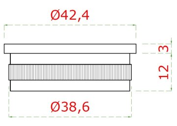 Ukončení - zátka na trubku ø 42,4 mm, leštěná nerez / AISI304