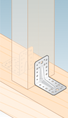 úhelník s prolisem 90x90x65mm, 2,0mm, pozink, díry průměr 5mm-16ks, 7mm-12ks, 11mm-2ks