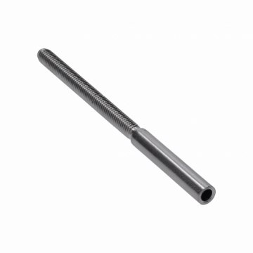 Úchyt (lepící) pro nerezové lanko ø4 mm s vnějším závitem M6 x 60 mm, (ø7 mm / L: 100mm), broušená nerez K320 /AISI304, použít lepidlo MD-GEL454/20