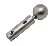 Úchyt pro nerezové lanko ø5 mm (61 mm / ø12 / 20 mm), broušená nerez K320 / AISI304