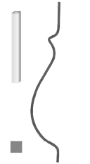 Kovaná výplň zábradlí H900x L170 mm, 12 x 12mm,hladká ocel