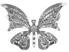 Motýl-dekorační element L 125 x L 175 mm, tl. 1 mm