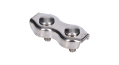 Lanková svorka - dvojitá (duplex) pro nerezové lanko Ø4 mm, broušená nerez K320 / AISI304