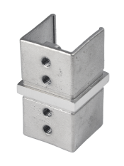 Přechod - přímý (40x40x1,5 mm) na madlo EB1-JHM40, lepený spoj, broušená nerez K320 / AISI304