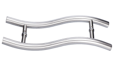 Madlo na dveře, L = 475 mm, sklo 8 - 12 mm, brus AISI 304