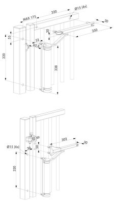 Hydraulický zatvárač, pre krídlové brány do 75 kg / 1,1 m, RAL9005