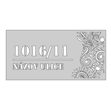 Domovní číslo, vzor 006, broušená nerez AISI 304