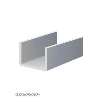 U-profil 20x25x20x2 mm, žárově zinkovaný, hladký L = 3000mm - Délka: 3m