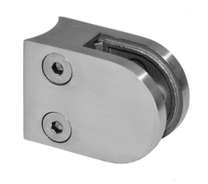 Svorka skla na trubku ø 42.4mm (50x40x26mm) pro sklo 6-10.76mm, broušená nerez K320 /AISI304/, balení neobsahuje gumičky na sklo