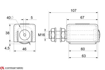Vodící kladka Combi Arialdo, nylonová, horní s ochranným krytem