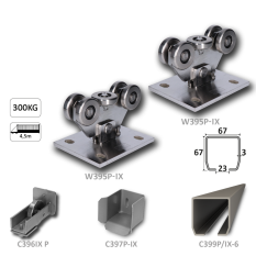 Samonos do 300 kg/ 4,5 m, profil 67 x 67 x 3 mm, nerez
