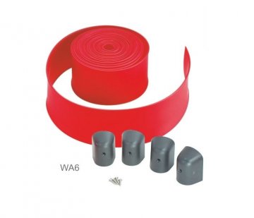 Ochranná červená guma 12m s koncovými zátkami pro rameno WA21 k závorám WIL