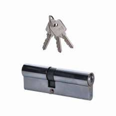 Cylindrická vložka EURO 25/25mm, nikl-Satina, 3 klíče, šroub M5x65mm, A = 25mm, B = 25mm