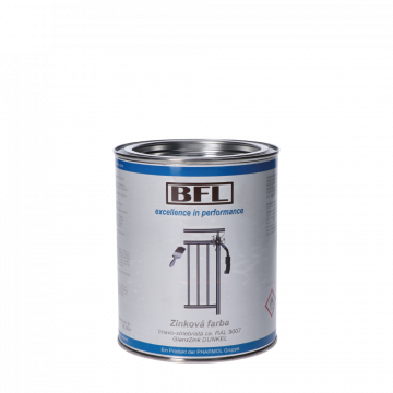 Zinková barva RAL9007 odstín kovově tmavě stříbrná, s obsahem 100% čistého zinku, balení 1 litr