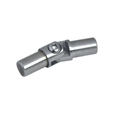 Spoj nastavitelný (0-100°) plný materiál, s kloubem, na trubku ø 14 mm, broušená nerez K320 / AISI304