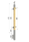 Dřevěný sloup, boční kotvení, výplň: sklo, průchozí, vrch nastavitelný (40x40mm), materiál: buk, broušený povrch bez nátěru