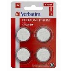 Baterie VERBATIM Lithium CR2450, 3V, 4 kusy v balení