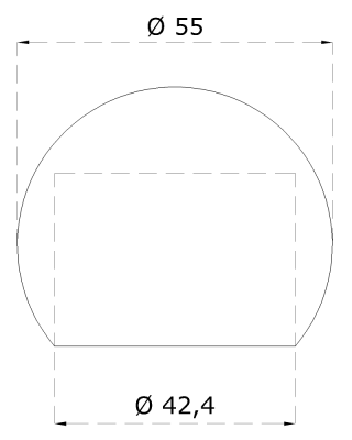 Ukončení madla na trubku ø 42.4mm, broušená nerez K320 / AISI304