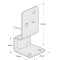 Patka sloupku 34x70x70x142x50mm, 3mm pozink