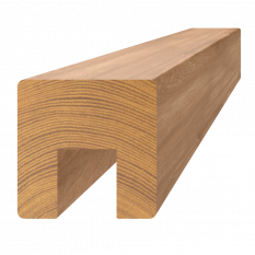 Dřevěný profil (40x40mm/L:3000mm) s drážkou 17x20mm, materiál: dub, broušený povrch bez nátěru, balení: PVC fólie; necinkovaný materiál