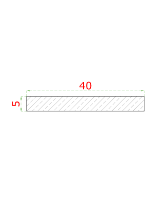 Nerezová tyč plochá 40x5mm, cena za 1ks(3m) broušená nerez K320 /AISI304 - Délka: 3m