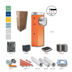 KIT - automatická závora do 8 m (motor 24 V, 160 W, 400 Nm) s elektronikou BCU1 (RBA3R10), 1x XBA17, 2x XBA14, 1x XBA9, 2x XBA13, 1x OXIBD, 1x ON2E, 1pár EPMB, 1x XBA7