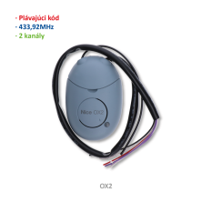 Přijímač 2-kanálový externí 433,92MHz, plovoucí kód NICE, paměť na 1024 vysílačů série ONE