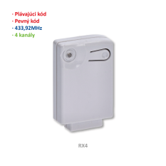 Přijímač interní 4-kanálový (433Mhz) pro pevný nebo plovoucí kód, 400 kódů