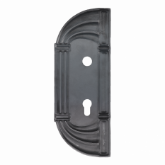 Štítek 310x116x2 mm s otvory, rozteč 90 mm, otvor pro kliku ø 19,5 mm, zdobený, levý, s otvorem pro zámek
