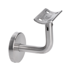 Držák madla se zkrácenou vzdáleností od zdi - nastavitelný, na trubku ø42,4 mm s krytkou, broušená nerez K320 / AISI304