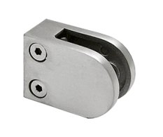 Svorka skla / plechu plochá (40x29x18 mm), broušená nerez K320 /AISI304, balení neobsahuje gumičky na sklo