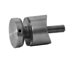 Svorka bodová na sklo 6-12 mm na trubku ø 42,4 mm, broušená nerez K320 / AISI304, balení obsahuje gumičky na sklo