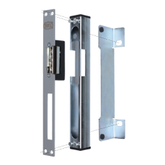 Set - dorazová kazeta pravá/levá EZK310 (260x30x30 mm) + elektrický zámek EZ332 s lištou