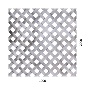 Děrovaný plech - tkanina Zn, otvor: 10x10 mm, rozteč: 18 mm, (1000x2000x1,0 mm)